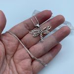 Dragonfly Sterling Silver Necklace, Spiritual Silver Photo 3