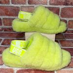 UGG Pre-Owned  Fluff Yeah Slingback Slide Sandal Neon Green Size 8 1095119 Photo 3