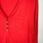 Lucky Brand  Red Pullover 3-Button Long Sleeve Top Size XL Photo 3