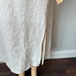 Line and Dot  dress S ruffle Elegant White linen midi Dress Photo 3
