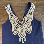 Lilly Pulitzer True Navy Shimmer Gold Embroidered Neck Shift Dress Size 2 Photo 5