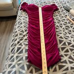 Privy  Mesh Ruched Off‎ The Shoulders Sweetheart Mini Dress In Berry Size S Photo 15