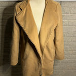 Jack by BB Dakota  Women's Tan Wool Blend Collared Zip Up Coat Size Medium Photo 0