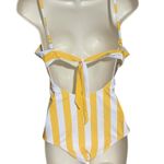 One piece Swimsuit Yellow and White Striped Pat Pat women size M Size M Photo 2