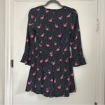 ZARA  Navy Blue Polka Dot Pink Flamingo Romper Playsuit XS Photo 1