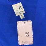 Pink Owl  medium women’s royal blue sheer tank lace crochet bottom trim Photo 6