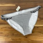 Aerie  Bikini Bottom Women M Black White Stripe Gingham Ruffle Full Coverage NWT Photo 0