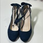 Chic Navy Women's Heels with Bow Detail Blue Size 8 Photo 14