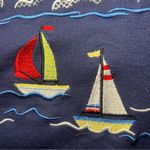 Bonworth Vintage 90s Embroidered Sail Boats Button Up Shirt Women’s XL Nautical Photo 4