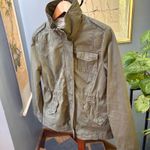 Ambiance Olive Green, Faux Sherpa Lined Utility Military Jacket, Size M Green Size M Photo 3