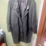 Vintage Hunters Run Wool Peacoat Women 12 Midi Black Leather Trim Winter Coat Photo 9