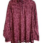 Lands End Purple Paisley Fleece Jacket Pullover 1/4 Zip Size 3X #460736 Photo 0
