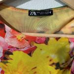 ZARA PRINTED TULLE DRESS Flowers Size S Photo 3