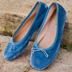 💕DOEN💕 Ballerina Slipper ~ Cerulean Blue Velvet Leather Flats EU 42 US 11 NWT Size undefined Photo 0