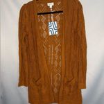 Market & Spruce Women's  Cecily Pointelle Open Duster Cardigan, Brown, small NWT Photo 9
