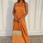 ZARA  Bloggers Favorite Satin Effect Maxi‎ Dress Photo 6