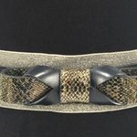 Loft Faux Snake Skin Stretch Belt Silver, Black Photo 5