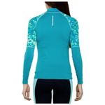 SCUBAPRO Womens Long Sleeve Rash Guard Swim Shirt Teal Hexagon UPF 50 L Blue Size M Photo 1