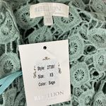 Rebellion  Sage Green Crochet Lace Open Front Sheer Top XS NEW Photo 3