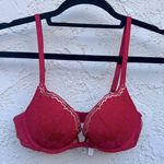 PINK - Victoria's Secret 32A Victoria secret dream girls push-up red Lacey gold trim bra Photo 0
