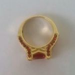 TJ Maxx Ruby Red Gold Plated Size 7 Statement Ring Photo 2