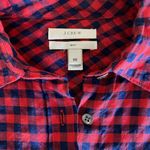J.Crew  Women's Crinkle‎ Boy Shirt in Red Check - 00 EUC Photo 5