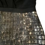 Giambattista Valli Black Surplice Crocodile Print Sleeveless Shift Dress Photo 8