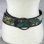 Chico's Vintage  Wide Belt Womens Small Brown Green Blue Abstract Print Casual Photo 0
