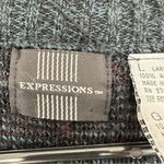 Expressions Vintage Argyle Longline Cardigan Navy Grey Eclectic Grandpacore L Blue Size L Photo 2