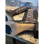 AMALFI Istria Black Chantal Snake Skin Tall Heeled Moto Riding Boots Italy 7.5M Size 7.5 Photo 5