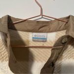 Columbia Women's West Bend Shirt Jacket Shacket Button Sherpa Fleece Plaid M Tan Photo 5
