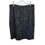 Tribal Knit Pencil Skirt Zebra Print Career Wear Stretch Casual Comfort Size 8 Gray Photo 3