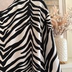 Jaclyn Smith Plus Size 3X Zebra Print Tunic Top Stretchy Black White Asymmetric Scoop Neck Photo 7
