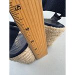 Ralph Lauren Lauren  Navy Blue Canvas Espadrille Wedge Sandals Women Size 6.5 Photo 4