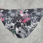 Maui and Sons  Black White Pink Floral Cheeky Medium Bikini Bottom Swimwear Photo 1