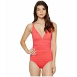Tommy Bahama New. Over-The-Shoulder V-Neck One Piece, Paradise Coral Photo 2