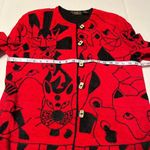 Vintage Allure 80s 90s Boutique Red Black jacket coat‎ blazer Abstract Office Photo 2