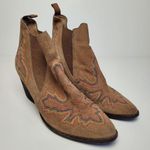 Jeffrey Campbell  FREE PEOPLE BROWN SUEDE STACKED HEEL WESTERN COWBOY BOOTS 9 Photo 0