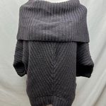 Moth Anthropologie chunky knit cowl neck oversized sweater size medium Gray Photo 0