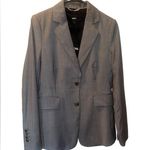 Hugo Boss Jabielle Pinstripe Wool Double Breasted Blazer Gray. Womens size 4 Photo 6