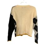 Cider Cream Ribbed Argyle Knit Button Up V-Neck Cardigan Sweater Size S NWT Photo 3