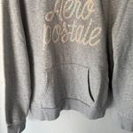 Aeropostale Y2k Vintage Gray Hoodie Sweatshirt Large Glitter Logo Pullover Photo 2