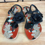 Attention  Black Floral Sandals Size‎ 8 Photo 0