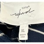 Soma  Weekend Tank Dress Womens XL Blue Bamboo Terry Striped Drawstring Beach Photo 9