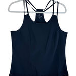 Athleta Black Lightweight Strappy Racerback Eyelet Hem Athletic Tank Top Size L Photo 0