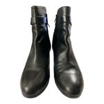 Lauren Ralph Lauren Myla Black Leather Ankle Boots Size 10B Heels Ankle Zip Photo 1