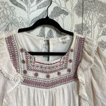 Umgee  ivory white Boho Embroidered Babydoll dress Cottage Peasant Tunic Sz med Photo 1