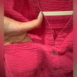 Love Note Love Notes Hot Pink Gauze Button Front Crop Top Size M Photo 3