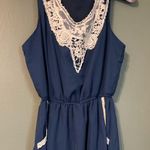 Stella Tweed Stella & Tweed Blue & White Lace Appliqué Sleeveless Dress Photo 2
