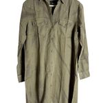 Rails  Sandra Olive Green Western Long Sleeve Button Front Linen Shirt Dress XS Photo 2